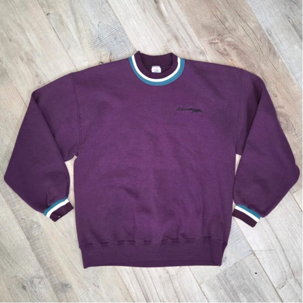 Vintage 90s Plymouth Prowler Embroidered Crewneck Sweatshirt Jerzees L Purple